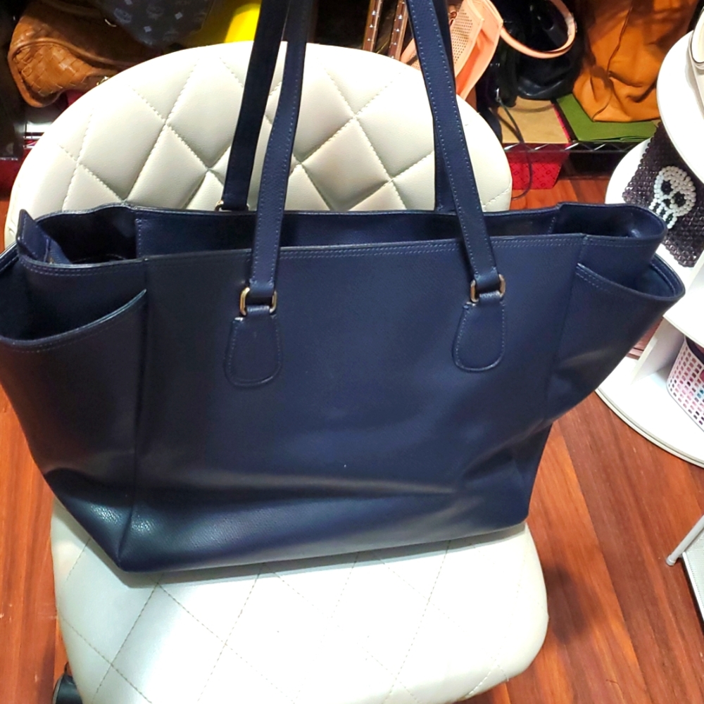 Coach Dark Blue Leather Baby Tote Bag💙 - Picture 7 of 16
